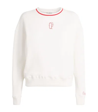 Claudie Pierlot Cotton Cp Embroidered Sweatshirt In White