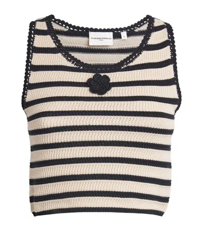 CLAUDIE PIERLOT COTTON CROCHET CROP TOP
