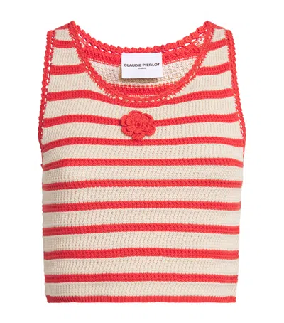 CLAUDIE PIERLOT COTTON CROCHET CROP TOP