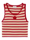 Claudie Pierlot Womens Roses Striped Cotton Knitted Tank Top In Red