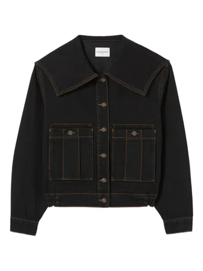 Claudie Pierlot Cotton Denim Jacket In Black