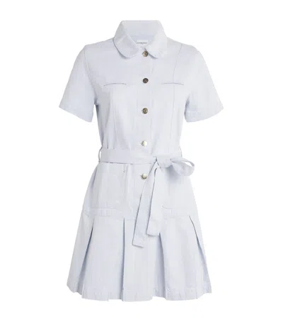 Claudie Pierlot Cotton Denim Mini Dress In White