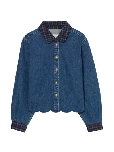 Claudie Pierlot Cotton Denim Shirt In Red