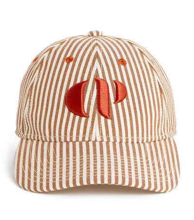 Claudie Pierlot Cotton-linen Striped Baseball Cap