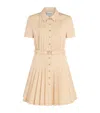Claudie Pierlot Womens Naturels Pleated Short-sleeve Cotton Mini Dress In Neutral