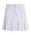 Claudie Pierlot Cotton Pleated Mini Skirt In Blue
