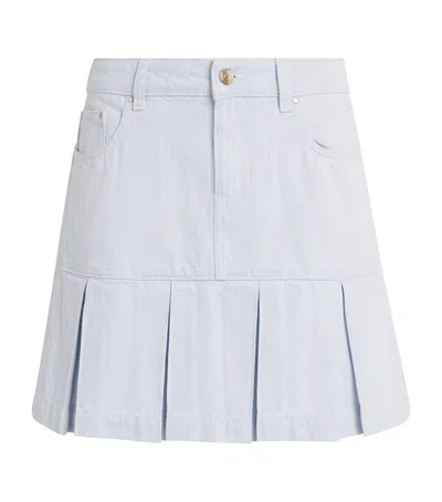 Claudie Pierlot Cotton Pleated Mini Skirt In Gray