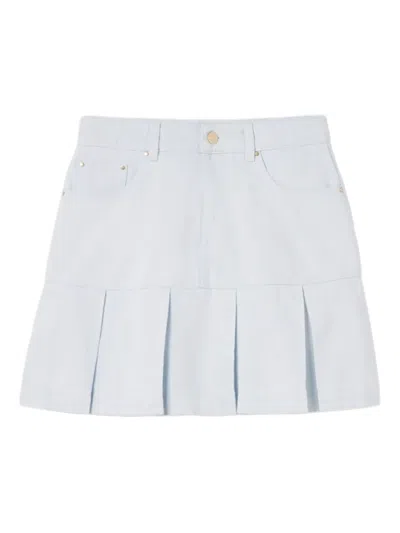 Claudie Pierlot Cotton Pleated Skirt In White