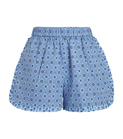 Claudie Pierlot Cotton Printed Shorts In Blue
