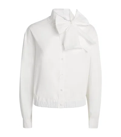 Claudie Pierlot Cotton Pussy-bow Blouse In White