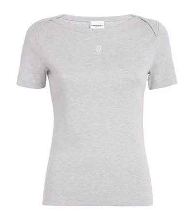 Claudie Pierlot Cotton Short-sleeve T-shirt In Gray