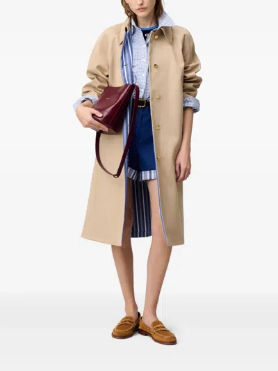 Claudie Pierlot Cotton Trench Coat In Neutrals