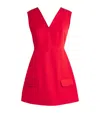 Claudie Pierlot Cotton V-neck Mini Dress In Red