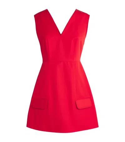 Claudie Pierlot Cotton V-neck Mini Dress In Red