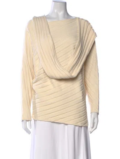 Pre-owned Claudie Pierlot Cowl Neck Sweater In Neutrals