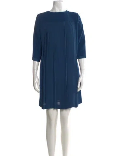 Pre-owned Claudie Pierlot Crew Neck Knee-length Dress In Blue