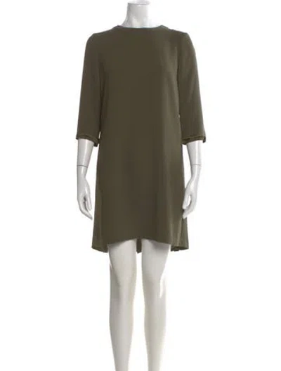 Pre-owned Claudie Pierlot Crew Neck Knee-length Dress In Green