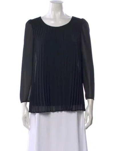 Pre-owned Claudie Pierlot Crew Neck Long Sleeve Blouse In Black