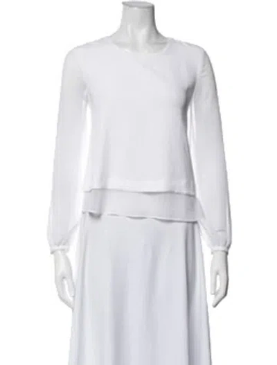 Pre-owned Claudie Pierlot Crew Neck Long Sleeve Top In White