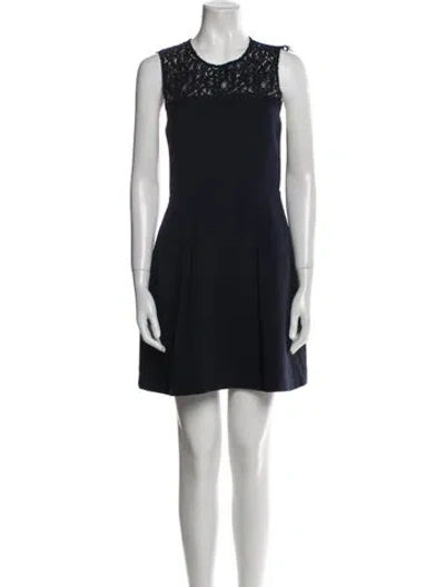 Pre-owned Claudie Pierlot Crew Neck Mini Dress In Black