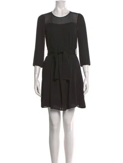 Pre-owned Claudie Pierlot Crew Neck Mini Dress In Black