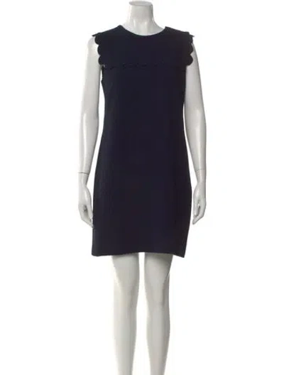 Pre-owned Claudie Pierlot Crew Neck Mini Dress In Black
