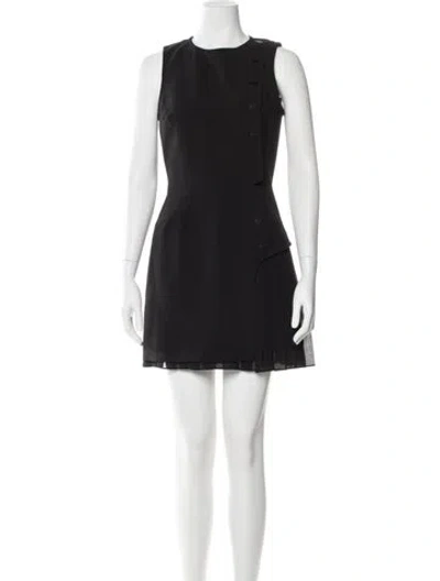 Pre-owned Claudie Pierlot Crew Neck Mini Dress In Black