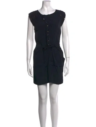 Pre-owned Claudie Pierlot Crew Neck Mini Dress In Black