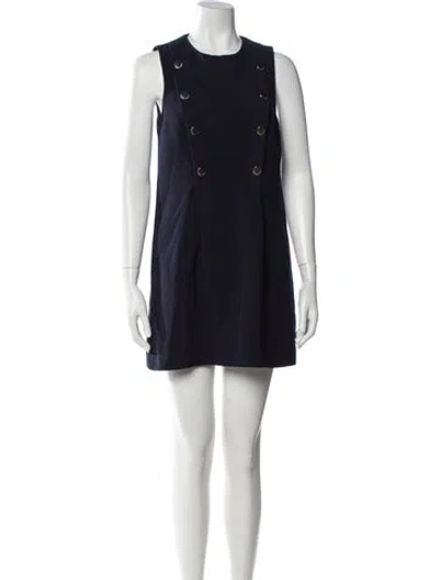Pre-owned Claudie Pierlot Crew Neck Mini Dress In Blue