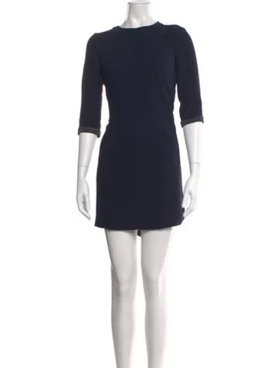 Pre-owned Claudie Pierlot Crew Neck Mini Dress In Blue