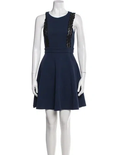 Pre-owned Claudie Pierlot Crew Neck Mini Dress In Blue