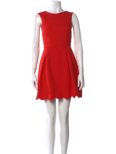 Pre-owned Claudie Pierlot Crew Neck Mini Dress In Red
