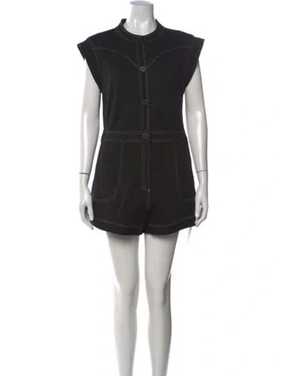 Pre-owned Claudie Pierlot Crew Neck Romper In Black