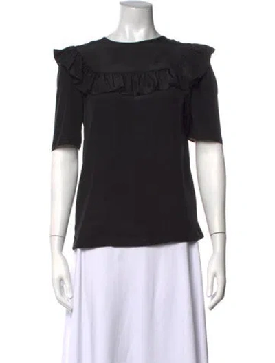 Pre-owned Claudie Pierlot Crew Neck Short Sleeve Top In Black
