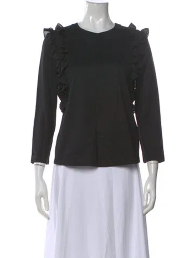 Pre-owned Claudie Pierlot Crew Neck Three-quarter Sleeve Top In Gray