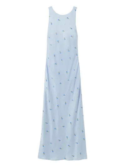 Claudie Pierlot Criss-cross Midi Dress In Blue