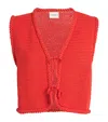 Claudie Pierlot Sleeveless Crochet Vest In Red