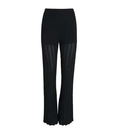 Claudie Pierlot Crochet Flared Trousers In Black