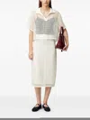 Claudie Pierlot Womens Spread-collar Short-sleeve Crochet-knit Top Naturels In White