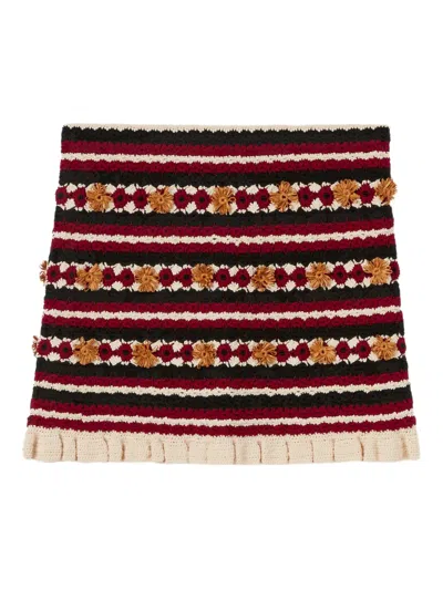 Claudie Pierlot Crochet-knit Skirt In Rot