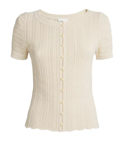 Claudie Pierlot Crochet Short-sleeve Top In Neutral