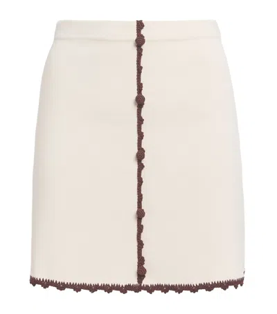 Claudie Pierlot Crochet-trim Mini Skirt In White