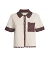 Claudie Pierlot Womens Divers Crochet-trim Short-sleeved Stretch-knit Shirt