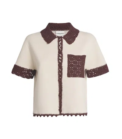 CLAUDIE PIERLOT CROCHET-TRIM SHIRT