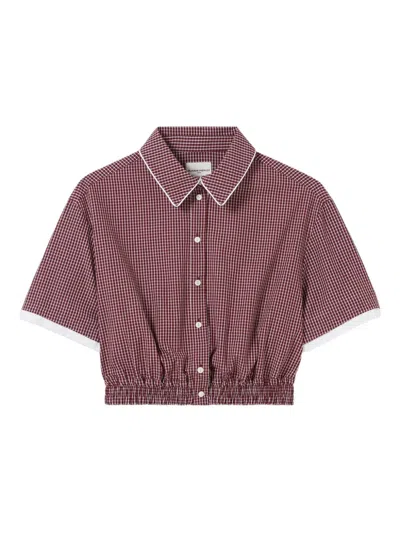 Claudie Pierlot Cropped Checked Shirt