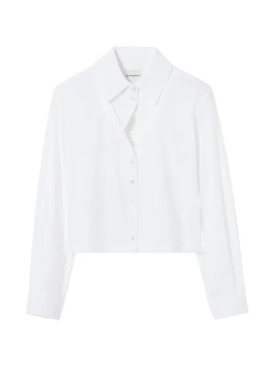 Claudie Pierlot Cropped Cut-out Shirt In White