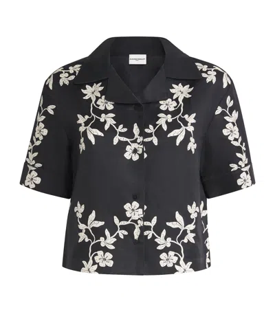 Claudie Pierlot Cropped Floral Shirt In Black