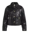 Claudie Pierlot Cropped Leather Jacket In Black