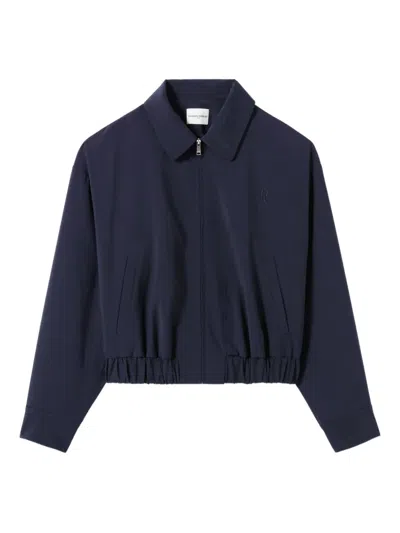 Claudie Pierlot Cropped Zip-up Jacket In Blue