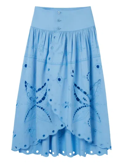 CLAUDIE PIERLOT CUT-OUT COTTON SKIRT